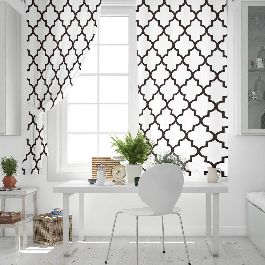 Perdele clasice, alb și negru, geometice, perdeluri prismatice moderne, perdele pentru living, obiecte decorative pentru living