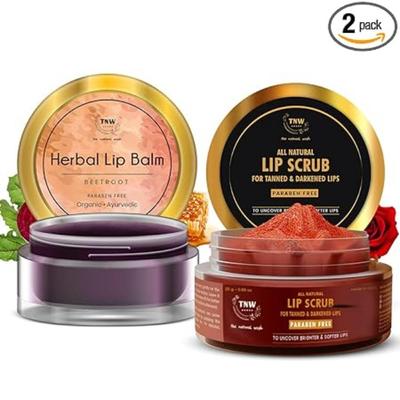 The Natural Wash Lip Care Balzám na rty a peeling z červené řepy| Balzám na rty a peeling na rty pro muže a ženy/
