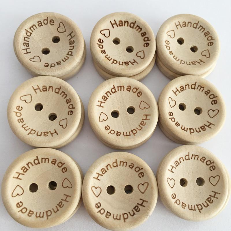20pcs 2 Holes Natural Wooden Buttons for Clothes Decorative Button Diy Handmade 2 Eyelets Bottons Sewing Accessories3