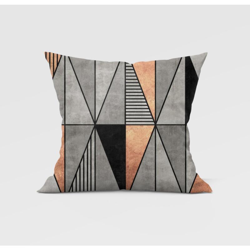 Gray Geometric Pillowcase Home Sofa Pillowcase