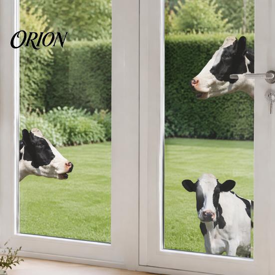 Waterproof PVC Wall Decor for Bathroom Realistic Milk Cow Stickers, Decal,3D Animal Door Decorative Murals Nursery Peel And Stick Art Home Bedroom