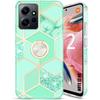 Case - E.F.CONNECTION - For Xiaomi Redmi Note 12 - Semi-rigid Silicone - 360° Rotating Ring - Turquoise