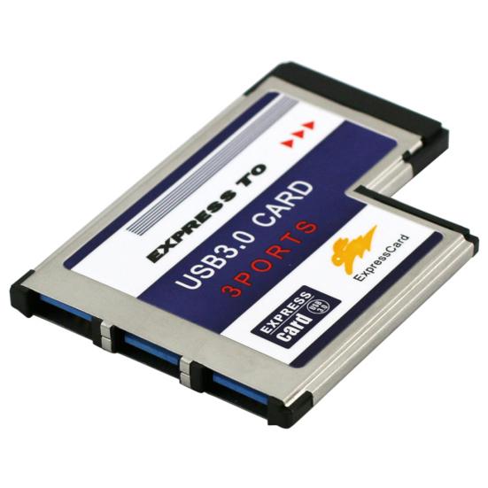 Super Speed 54mm Express Card to 3 Ports USB 3 Adapter Converter