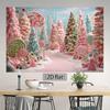 2D plane 1 piece of pink lollipop forest candy park Christmas background fabric with candy stick patternZL