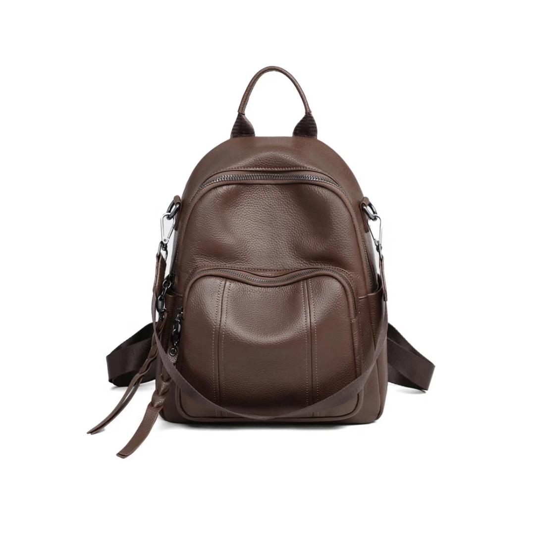 

Viney Leather Backpack for Women, Large Capacity, Lightweight Travel Bag, Coffee Color кавовий