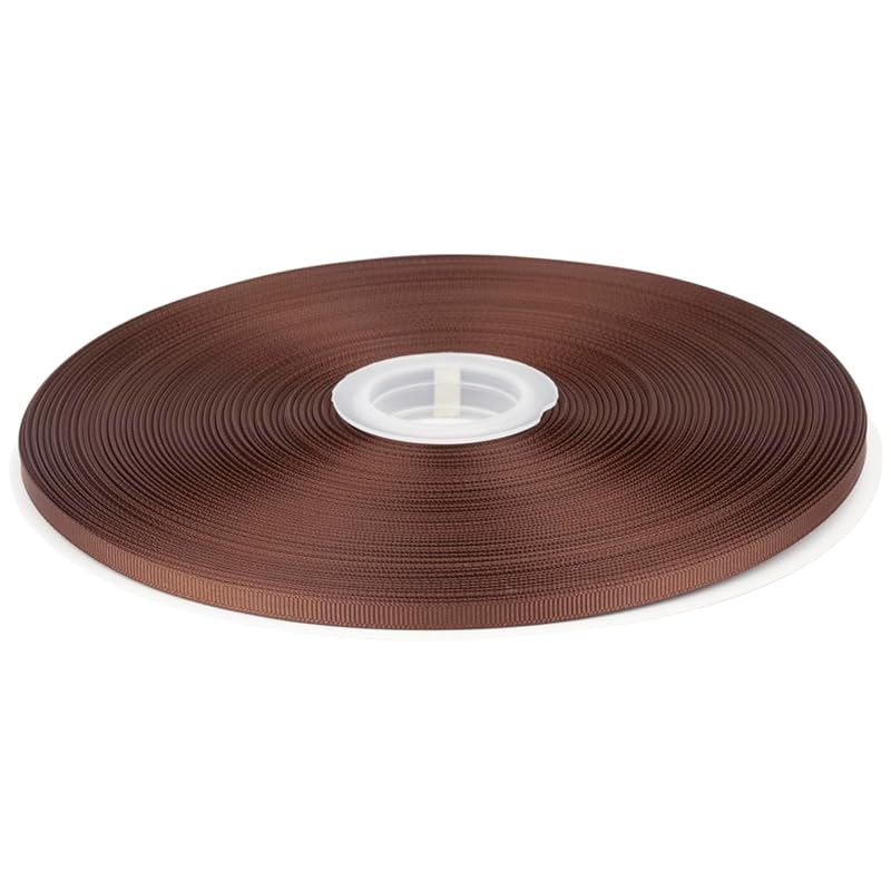 

[Tekdeere]Width 6mm solid brown grosgrain ribbon, perfect for gift wrapping, sewing, hair accessories, wedding decorations - 91m/roll