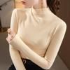 Double Sided German Velvet Base Shirt for Women's Autumn and Winter Basic Round Neck Brushed Long Sleeved Warm Inner Elastic Top