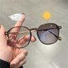 1 Pair Women's Geometric Light Adaptive Tinting Fashion Glasses - Oversized Oval Frame Trendy Eyewear
