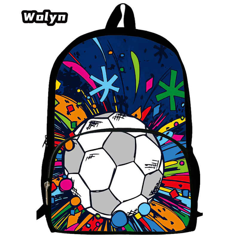 Football School Bag High Definition Waterproof Printing Multi-Functional Load Reduction Ridge Backpack