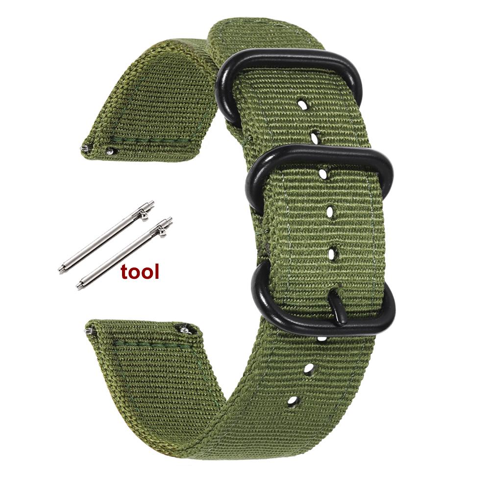 Correa de Nailon de 18 mm 20 mm 22 mm 24 mm para Samsung Galaxy Watch 3 4 5 Pro 6 7 46 mm 42 mm para Amazfit Pulsera Deportiva de Liberación Rápida