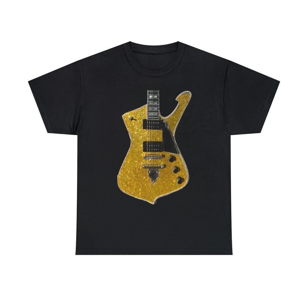 

KISS Paul Stanley Gold Glitter Iceman Guitar Men s Short Sleeve T Shirt Unisex T-Shirt XL