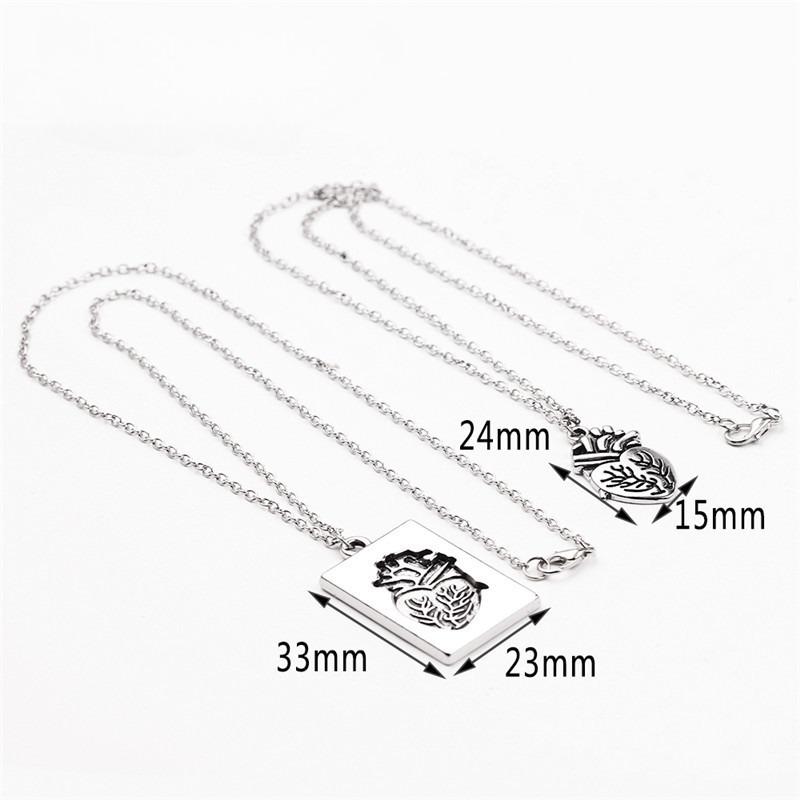 Heart Shape Goth Matching Couple Necklaces Punk Goth Friendship Couple Necklace for Him and Her Matching Pendant Necklaces for Dating Daily Wear