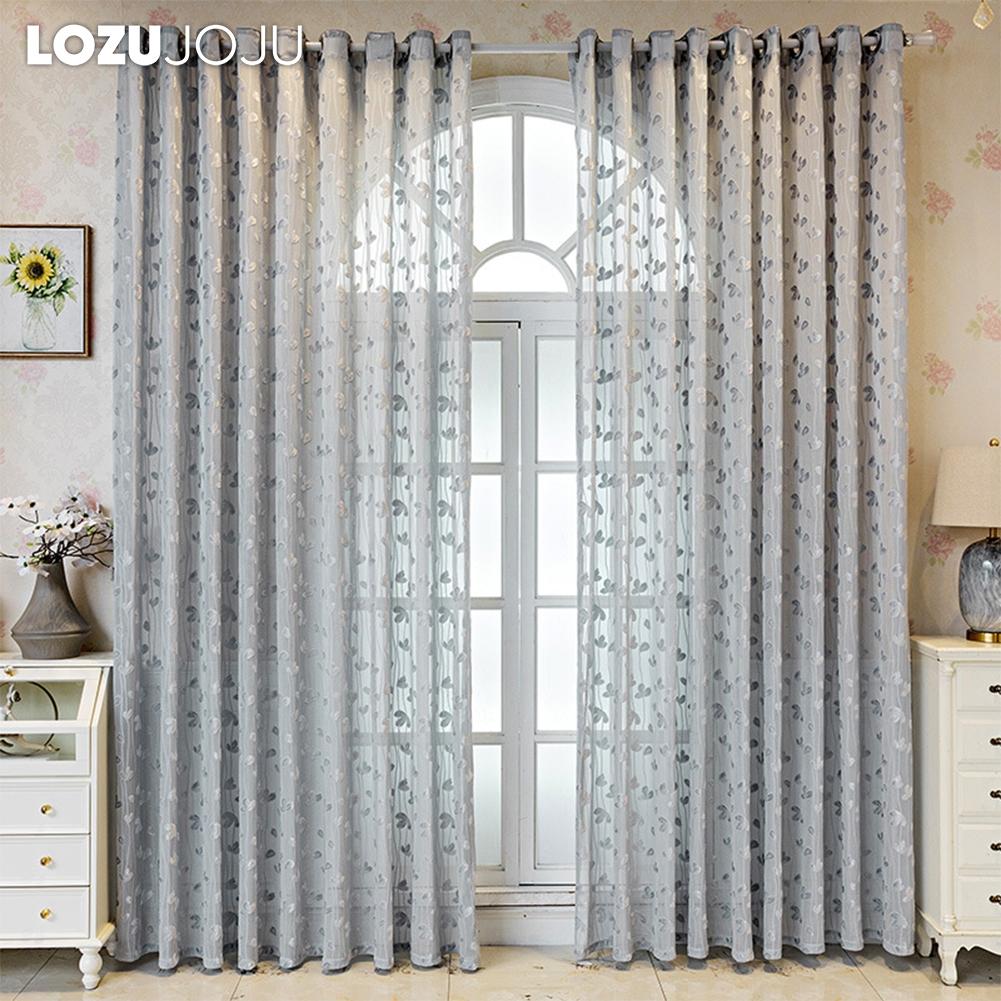 1PC LOZUJOJU Elegant 10-20% Shading Jacquard Soft Tulle Curtain For Living Room Bedroom Home Decoration