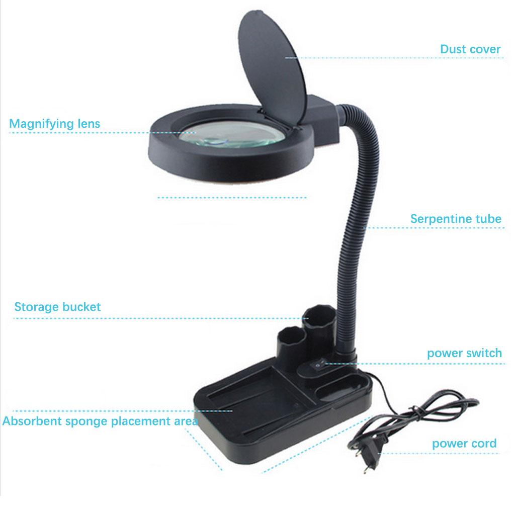 Magnifier Glass Lamp Lighting Loupe Accessory Universal Magnification Device US Plug Magnifying LED Light Reading Lamps Devices