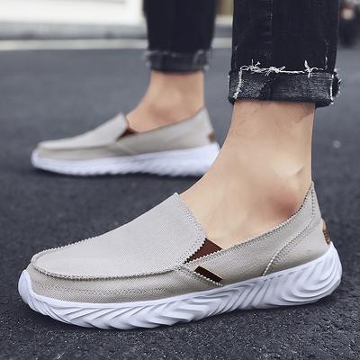 Herrenschuhe Leinenschuhe flache Slipper Freizeitschuhe weite Ausführung Schuhe Low-Top-Schuhe Überschuhe Autofahrschuhe große Größe