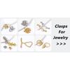18K Gold Plated Brass Square Connector Clasps Pearl Clasps Fastener For Bracelet Necklace Making Accessories Jewelry Materials