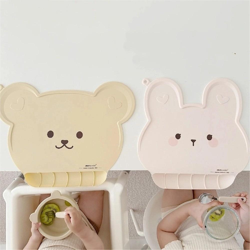 Bear Shape Kids Table Mat Waterproof Baby Placemat Cute Baby Silicone Placemat Baby