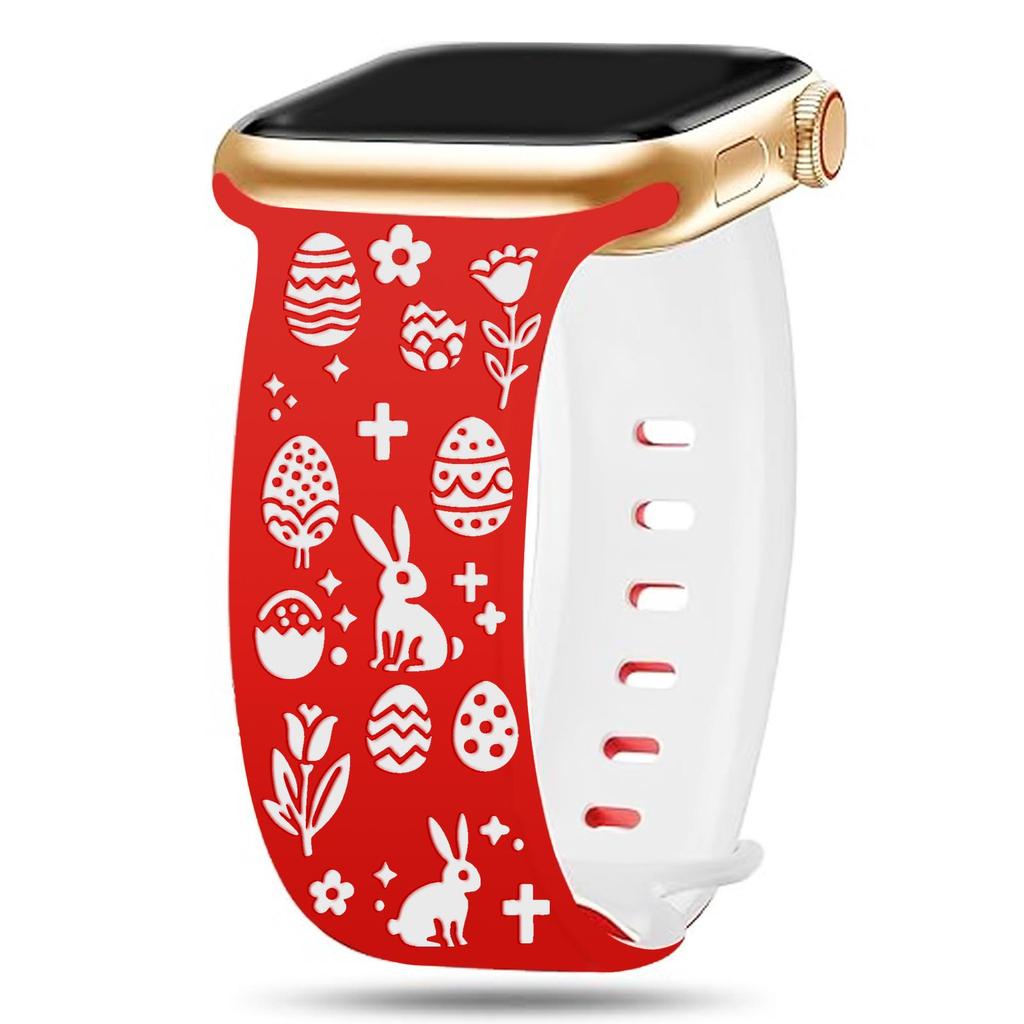 3D Embossed Easter Egg Silicone Strap for Apple iWatch