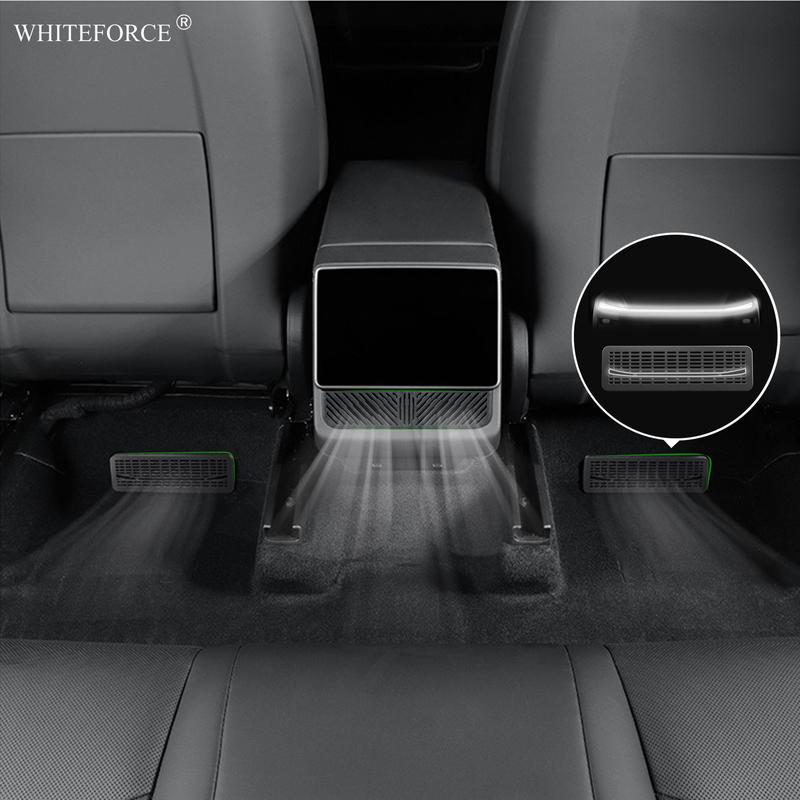 For Tesla Model Y Juniper Under Seat Air Outlet Protective Cover Anti-clogging ABS Rear Center Air Outlet Covers Plug in tall