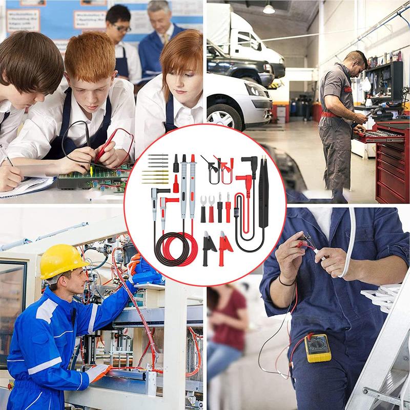 Electrical Multimeter Test Lead Kit Professional Alligator Clip Probe Leads Set Replaceable Pin Electronic Repair Tool Kit For