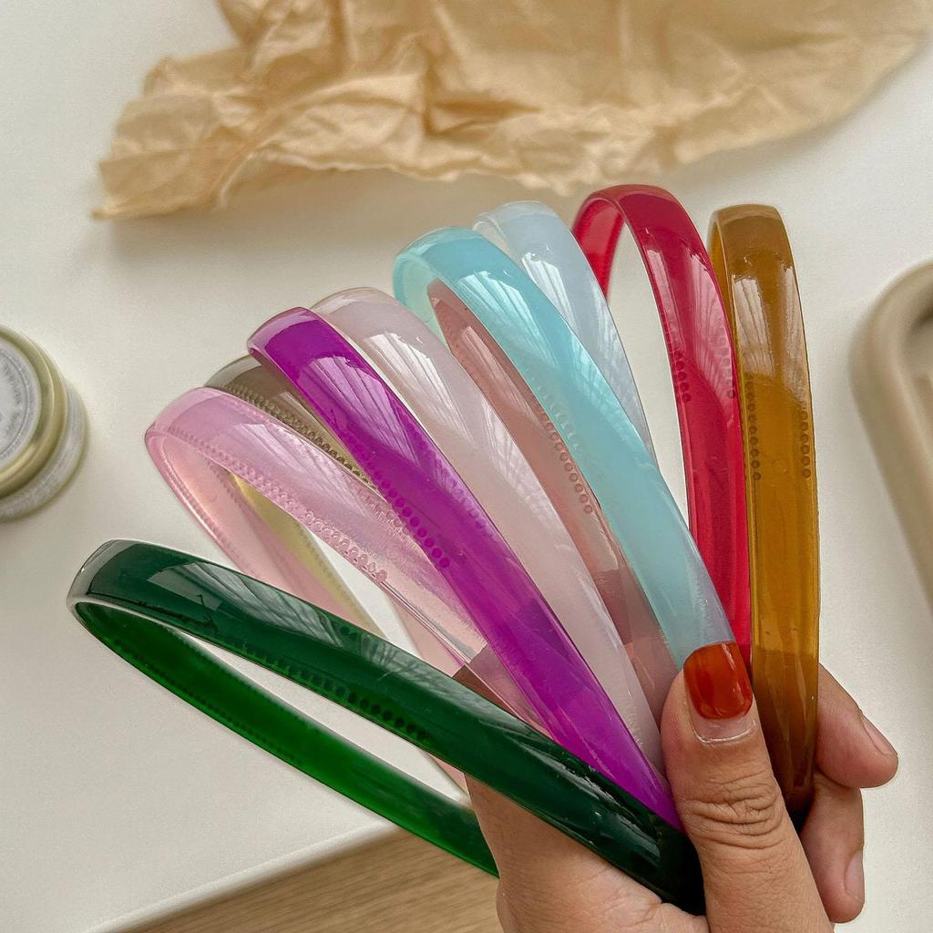 Translucent Plastic Headbands With Teeth Solid Color Hairbands For Women Head Hoop Band Antiskid Hair Hoops Hair Accessories