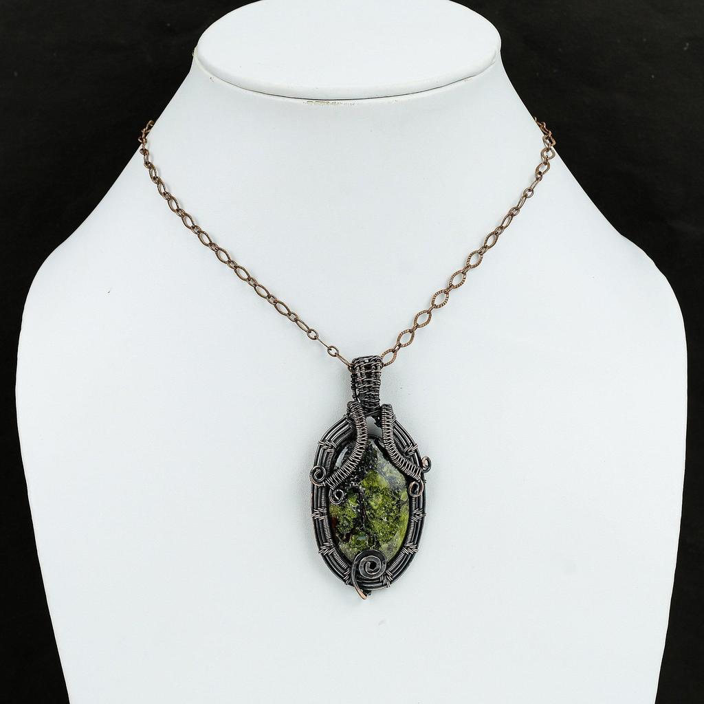 Pendentif Pierre de Sang de Dragon Fil de Cuivre Enroulé Bijoux Fait Main Pendentif Pierre Précieuse Pendentif Enveloppé de Fil de Cuivre Bijoux Pierre de Sang de Dragon Pour Cadeau