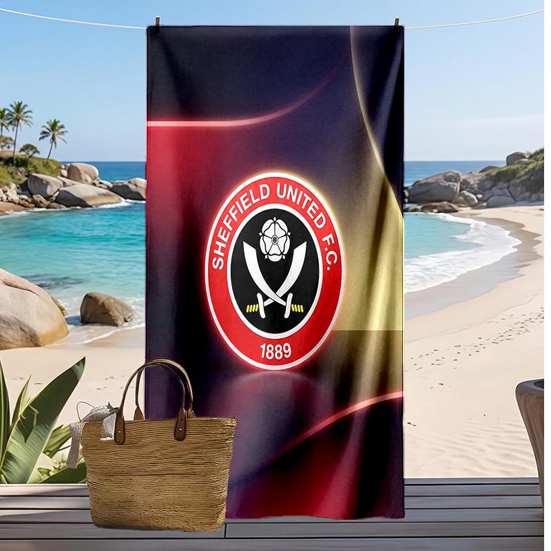 Sheffield United Fußball Druck Strandtuch, Großes Weiches Schnelltrocknendes Handtuch für Strand Camping Schwimmen