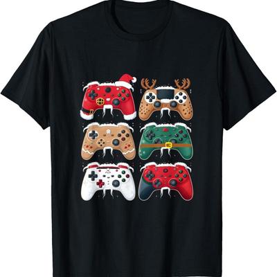 Christmas Gaming Video Game Controller Boys Men Gamer T Shirt - Men's Summer Cotton Graphic Tee
