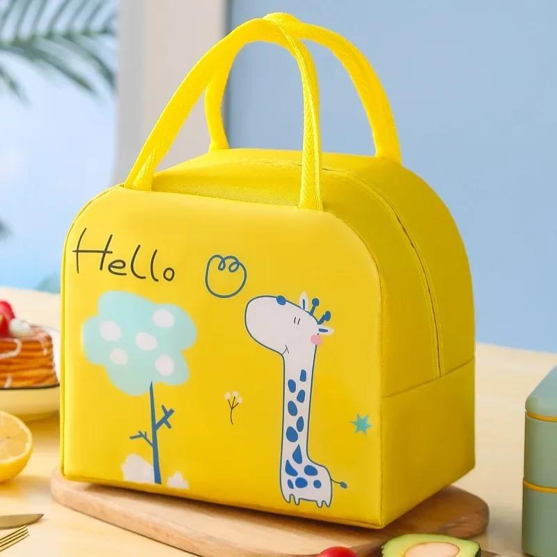 Cute Cartoon Thermal Insulation Bag Aluminum Film Waterproof Lunch Box Storage Bag Students Portable Picnic Box Insulated Bag