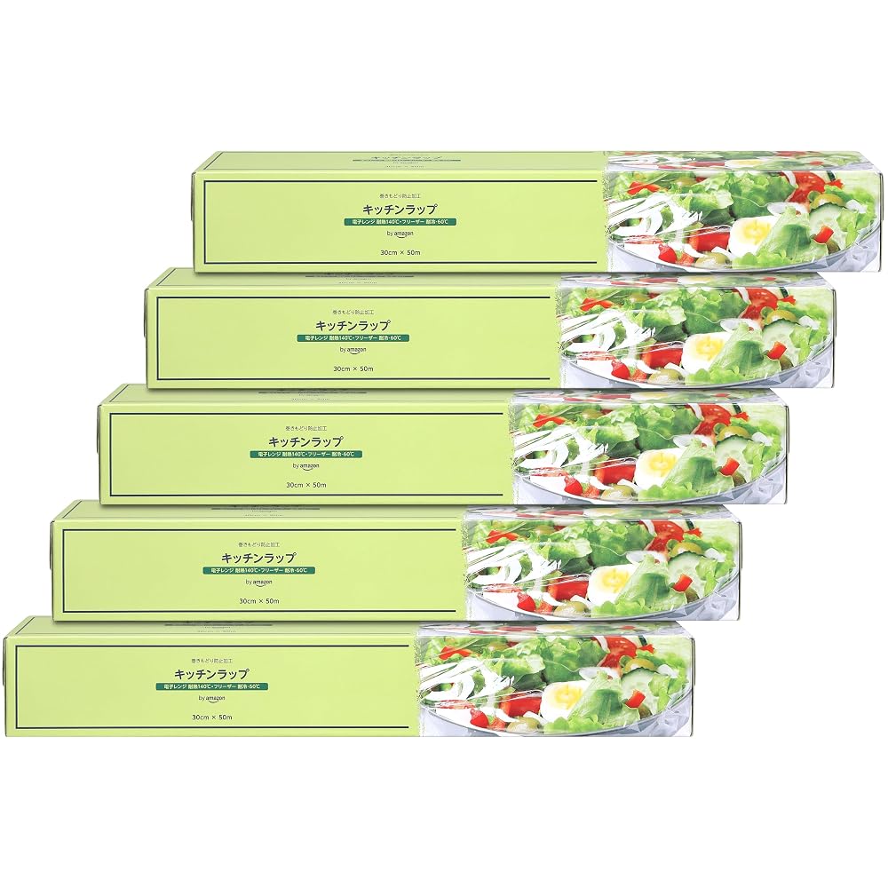 by Amazon Kitchen Wrap 30cm x 50m 5-Pack