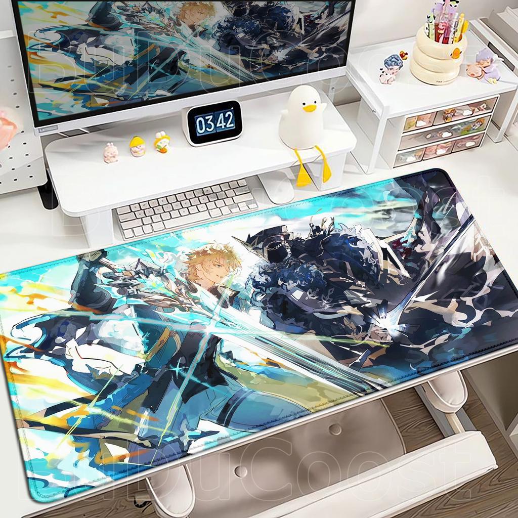 Nowa podkładka na biurko Genshin Impact Anime Gaming Fajny Varka Podkładka pod mysz do gier Zablokowana krawędź Antypoślizgowa gumowa Mata do gry Biurowa Klawiatura Podkładka pod mysz