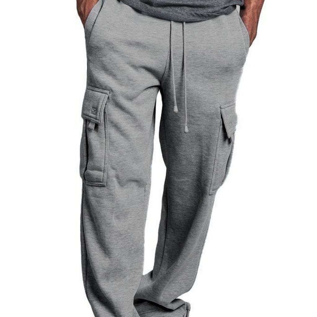 New Men's Casual Multi-Pocket Trousers Loose Straight Work Trousers