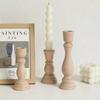 Handmade Wooden Candlesticks Rustic Taper Candle Stands Pillar Candle Stands  Home Table Decoration