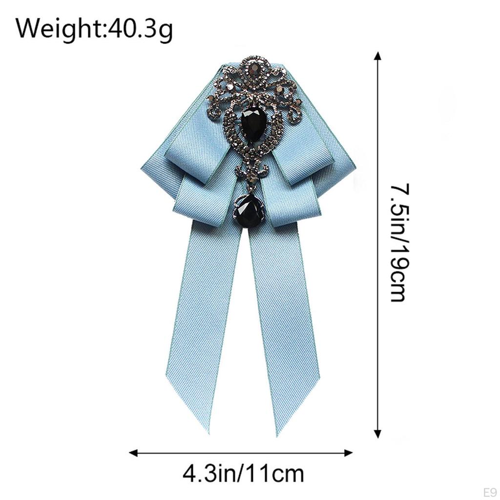 Bow Tie for Women Bowknot Necktie Vintage College Style Elegant Ribbon Formal Fashion Brooch Pin