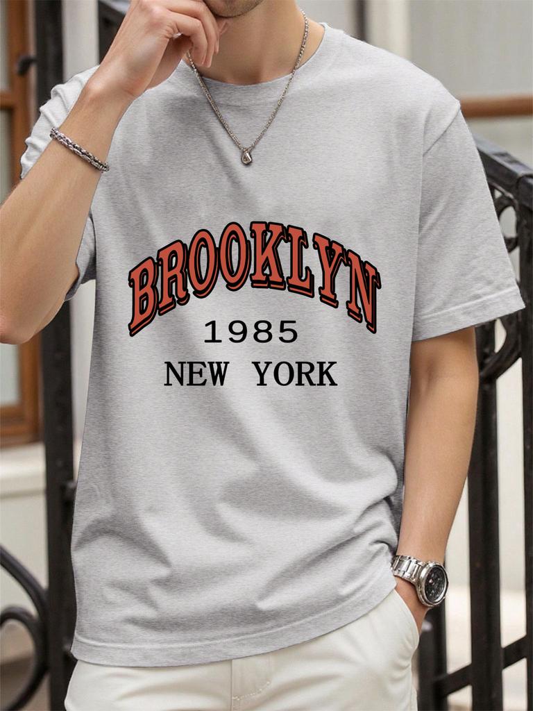 New York 1985 Brooklyn Design Tee Shirts ONeck Loose Short Sleeve Trendy Cotton Sportswear Unisex Comfortable Summer TShirt