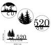 Metal House Number Sign, Personalized Pine Tree Address Plaque, Farmhouse Outdoor Name Plate, Rustic Mailbox Decor