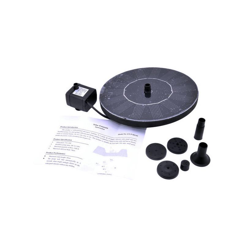 Round Floating Solar-Powered Mini Fountain for Gardening and Landscaping