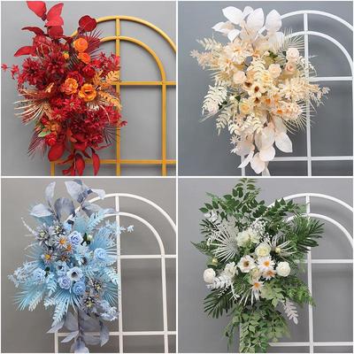Arrangement floral de mariage: Forêt de feuilles de pamplemousse Style Rouge et Champagne Art Floral pour Couloir et Décor de Fond