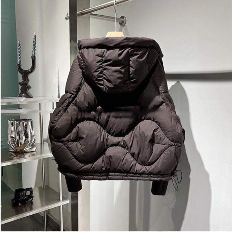 Winter White Duck Down Jacket Loose Streetwear Women's Lightweight Hoodie Parka Fashionable Warm Short Loose Coat