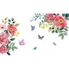 Vivid Long-lasting Wall Decals PVC Romantic Flowers Butterfly Wall Stickers
