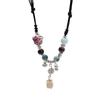Keramikperle Wassertropfen Anhänger Choker Verstellbare Größe Böhmisches Halsband Damen