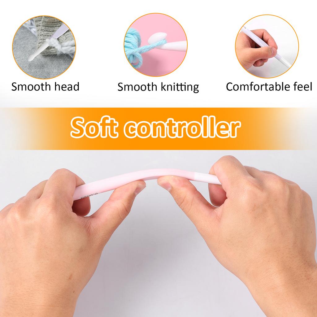 18pcs Crochet Hook Set 5 Sizes Crochet Hooks Handle Knitting Needles  Kit With Sewing Clips for Beginners Crochet Lovers