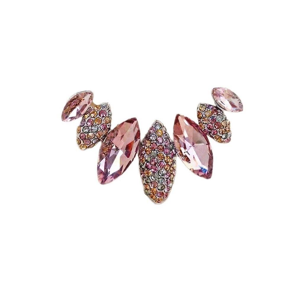 Shiny Zircon Geometric Brooches Rhinestone Lapel Pins New Leaf Brooches Gifts