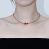 Baroque Stone Red gemstone leather necklace