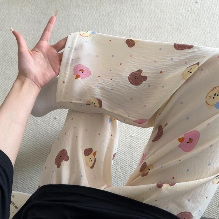 2026 New Style Lounge Pants for Women Loose Fit Wide Leg Casual Pajama Pants for Outdoor, Campus, Home