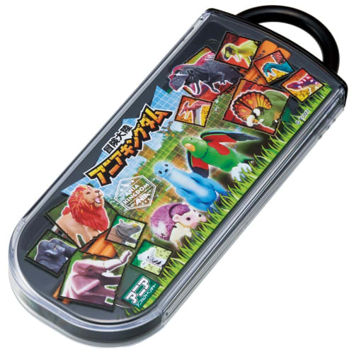 Skater Lunch Box Trio Set Chopsticks Spoon Fork Ania Kingdom Ania Children's Antibacterial Treatment Easy To Open Sliding Type Made In Japan TACC2AG-A