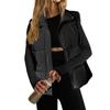 Women's Fashion Casual Solid Color Print Autumn Winter Sleeveless POLO Neck Jackets & Coats