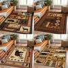 Vintage Living Room Carpet No Worries Ethnic Rural Style Rug Winter Warmth Dirt Resistance Anti Slip Foot Mat Home Decoration