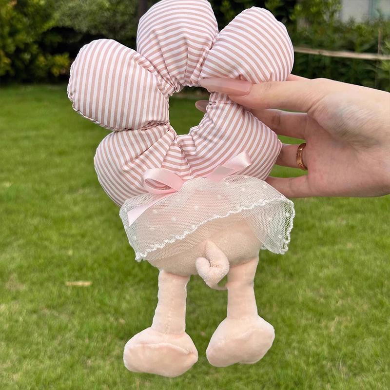 Cartoon Lower Body Of Animal Large Flower Scrunchie For Women Girls Sweet Hair Band Headband Hair Tie Cute Hair Accessories