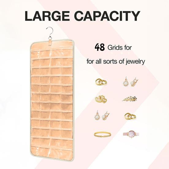 Hängender Schmuck-Organizer, Halskettenhalter, große Kapazität, Anti-Tangle-Ohrringe, Ringe, Kleiderbügel, Schmuck-Display-Rack